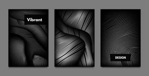 Distortion of Lines. Abstract Backgrounds with Vibrant Gradient and Wavy Stri Illustrazione stock