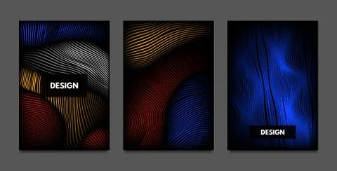 Distortion of Lines. Abstract Backgrounds with Vibrant Gradient and Wavy Stri Stock Illustration