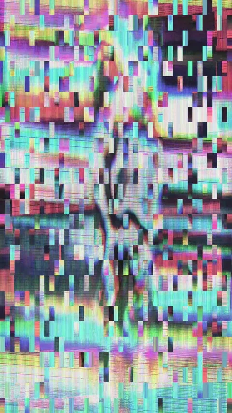 Distortion Noise Loop Wave Portrait Stock Footage 331080091