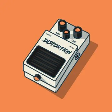 Distortion Pedal Effect Stock Illustration
