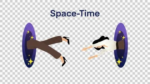 Distortion of space and time, space time, Tunnel or Dimensional door Stock Illustration