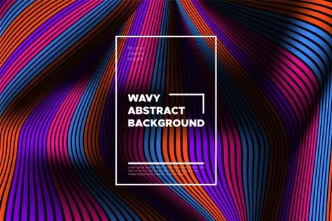 Distortion of Space. Modern Abstract Background with Vector Warped Lines. Bri Stock Illustration