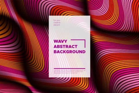 Distortion of Stripes. Abstract Cover with Vector Warped Lines, Flow. Volumet Stock Illustration