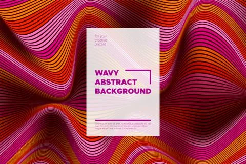 Distortion of Stripes. Abstract Cover with Vector Warped Lines, Flow. Volumet Stock Illustration