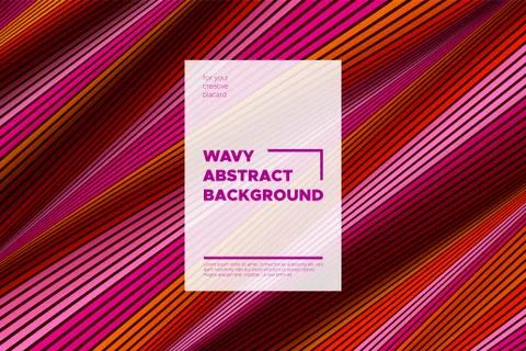 Distortion of Stripes. Abstract Cover with Vector Warped Lines, Flow. Volumet Stock Illustration