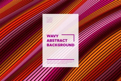 Distortion of Stripes. Abstract Cover with Vector Warped Lines, Flow. Volumet Stock Illustration