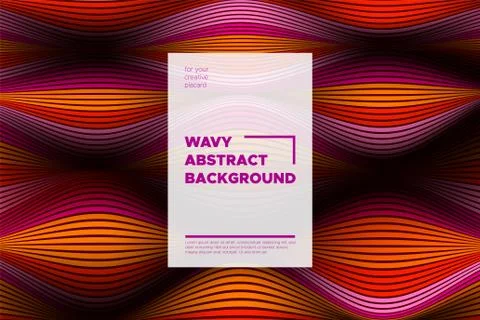 Distortion of Stripes. Abstract Cover with Vector Warped Lines, Flow. Volumet Stock Illustration