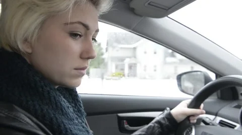 Distracted Driving with phone Stock Footage 46056568
