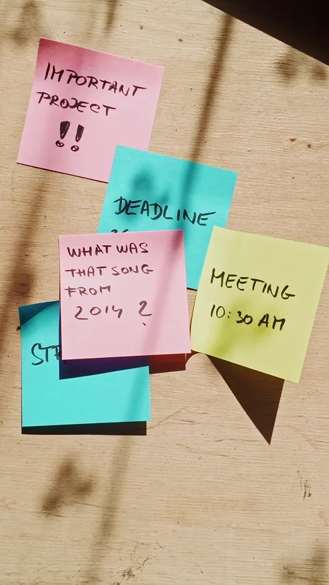 Distracted Worker Adds Random Note to Organized Business Planning Board Stock Footage 337761693