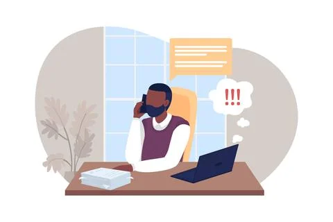 Distraction from work 2D vector isolated illustration Stock Illustration