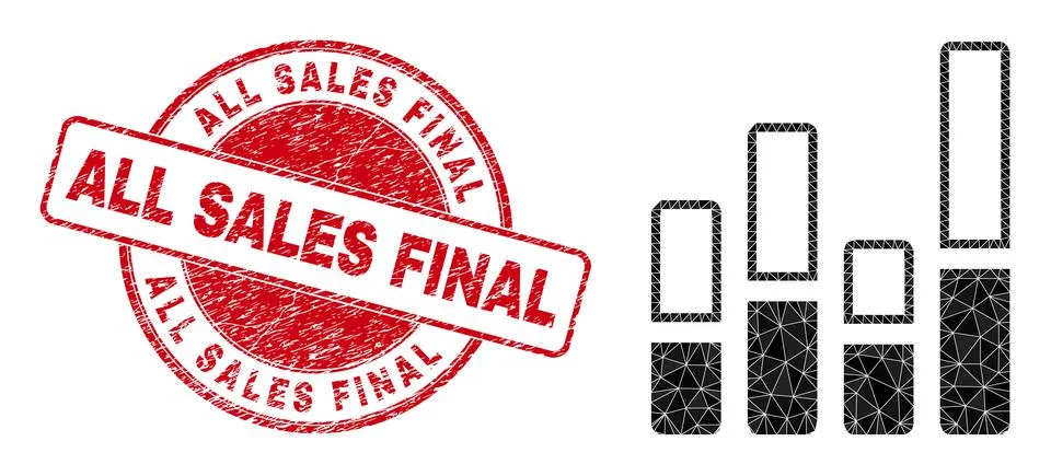 Distress All Sales Final Round Seal And Bar Chart Triangle Icon イラスト素材