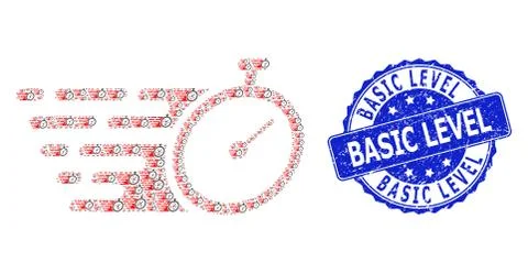 Distress Basic Level Round Seal and Recursion Time Tracker Icon Collage イラスト素材