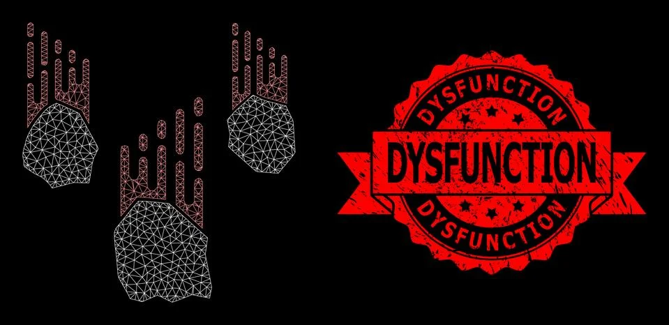 Distress Dysfunction Seal and Web Net Falling Rocks 스톡 일러스트