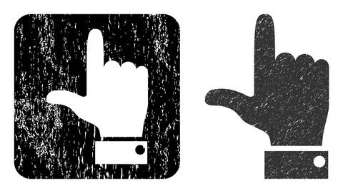 Distress Hand Pointer Up Hole Stamp イラスト素材