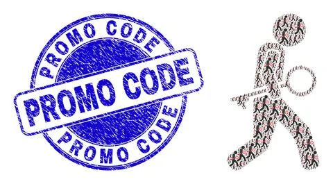 Distress Promo Code Stamp And Key Thief Recursive Mosaic of Self Items Stock Illustration