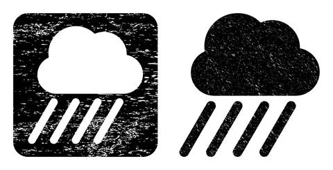 Distress Rain Cloud Stencil Stamp 库存插图
