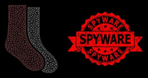Distress Spyware Stamp and Web Mesh Socks イラスト素材