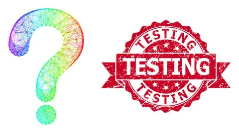 Distress Testing Stamp and Bright Network Question Mark Stock Illustration