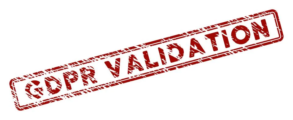 Distress Textured GDPr Validation Rectangle Stamp Seal 스톡 일러스트