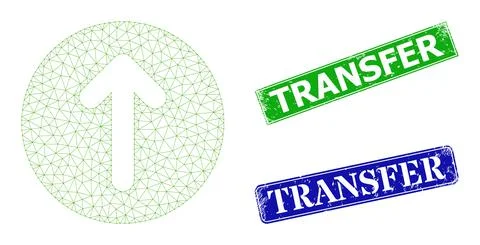 Distress Transfer Imprints and Triangular Mesh Up Direction Icon Illustrazione stock