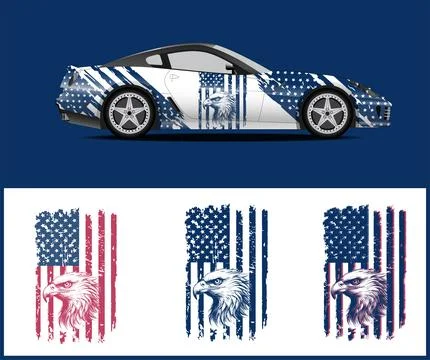 Distressed American Eagle Flag with Eagle Skull, Eagle イラスト素材