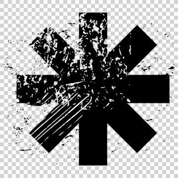 Distressed asterisk star symbol Stock Illustration