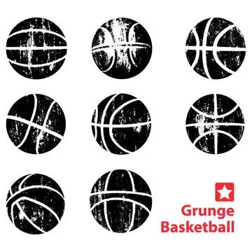 Distressed Basketball Players Vector Set  Street Style Athletic Illustrations Stock Illustration