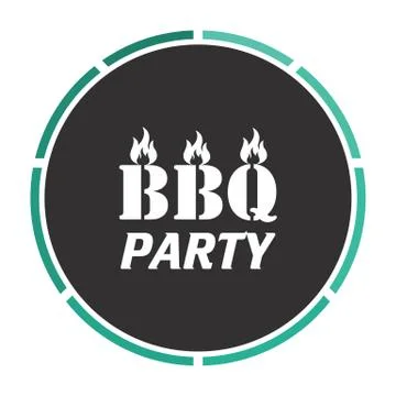 Distressed BBQ computer symbol Stock Illustration