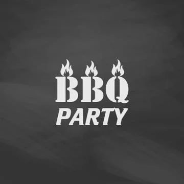 Distressed BBQ computer symbol Stock Illustration
