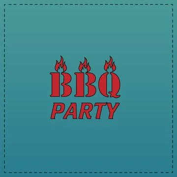 Distressed BBQ computer symbol Stock Illustration