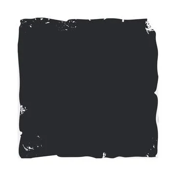 Distressed black square frame with textured grunge overlay Stock Illustration