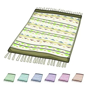 Distressed boho rug cartoon vector graphic Stock Illustration