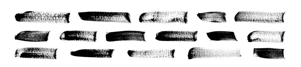 Distressed brush stroke frame set with ink texture and spray paint effect. Box Illustrazione stock