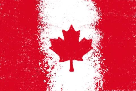Distressed canadian flag with a textured maple leaf design Stock Illustration