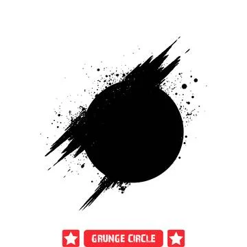 Distressed Circle Vector Silhouette Collection  Raw and Gritty Circular Sha.. Illustrazione stock