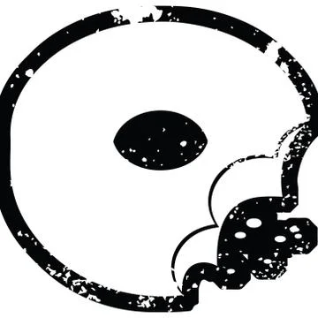 Distressed effect bitten donut graphic icon Stock Illustration