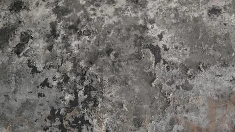 Distressed grey concrete wall texture with dark weathered stains and grunge. Stock Photos