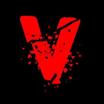 Distressed grunge font.Red vector letter on black background. Stock Illustration