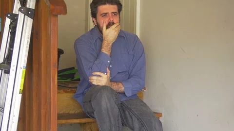 Distressed man having a panic attack Stock Footage 106270213