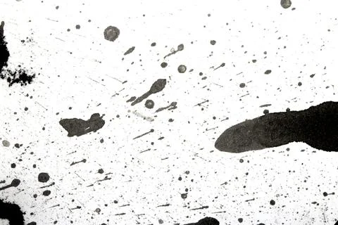 Distressed Monochrome Ink Circle Texture and Splatter Graphic on white back.. Stock Illustration