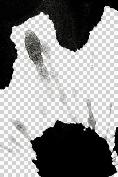 Distressed Monochrome Ink Circle Texture and Splatter Graphic on white back.. Stock Illustration