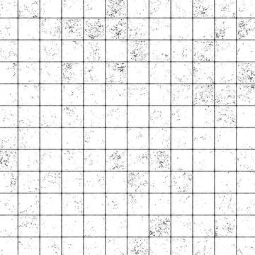 Distressed mosaic tile grid pattern background Stock Illustration