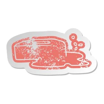 Distressed old sticker of a bubbled soap Stock Illustration