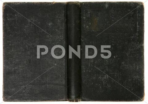 Distressed old vintage black book background Stock Photos