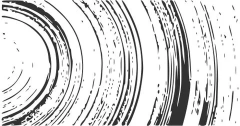 Distressed overlay texture of rough circeled surface, old tree stump rings on Stock Illustration