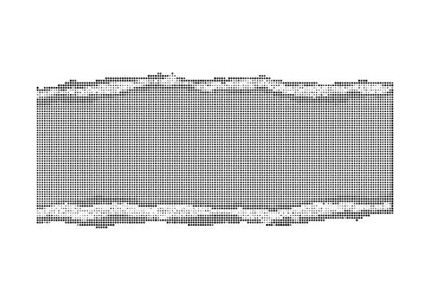 Distressed paper strip frame with halftone dot pattern for creative scrapbo.. Stockillustratie
