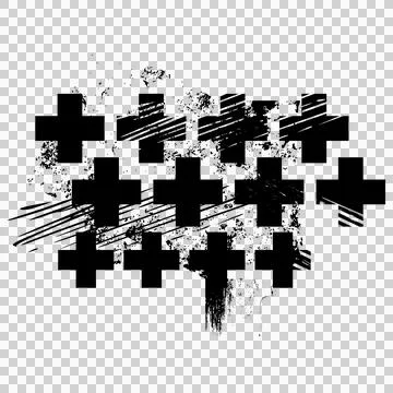Distressed plus cross symbols pattern Ilustração Stock