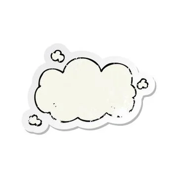 Distressed sticker of a cartoon cloud Illustration