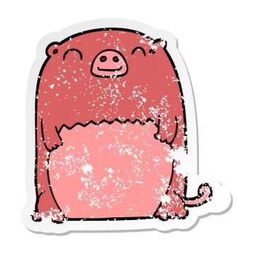 Distressed sticker of a cartoon creature Stock Illustration