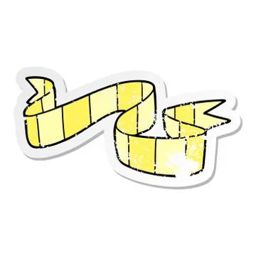 Distressed sticker of a cartoon decorative scroll Stock Illustration